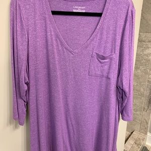Lane Bryant V-neck Tunic-Purple